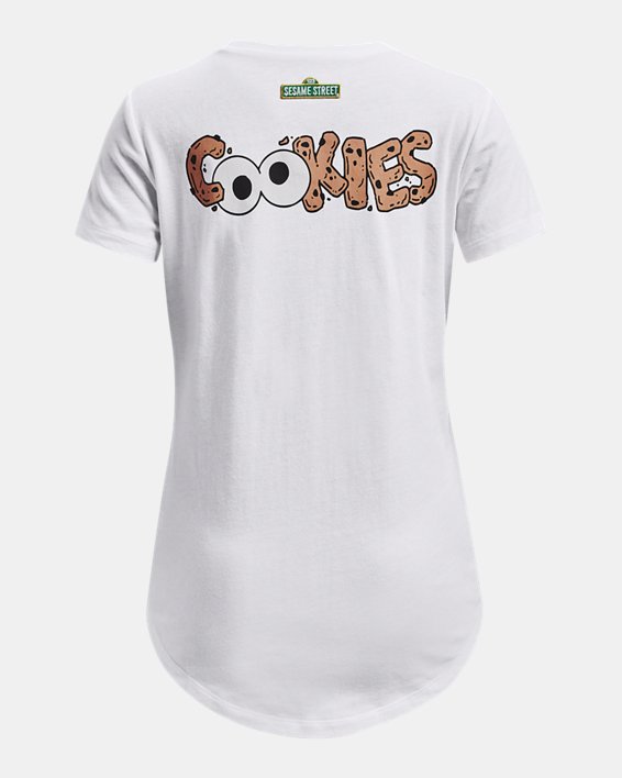 Girls' Curry Cookie Hoops Short Sleeve in White image number 1
